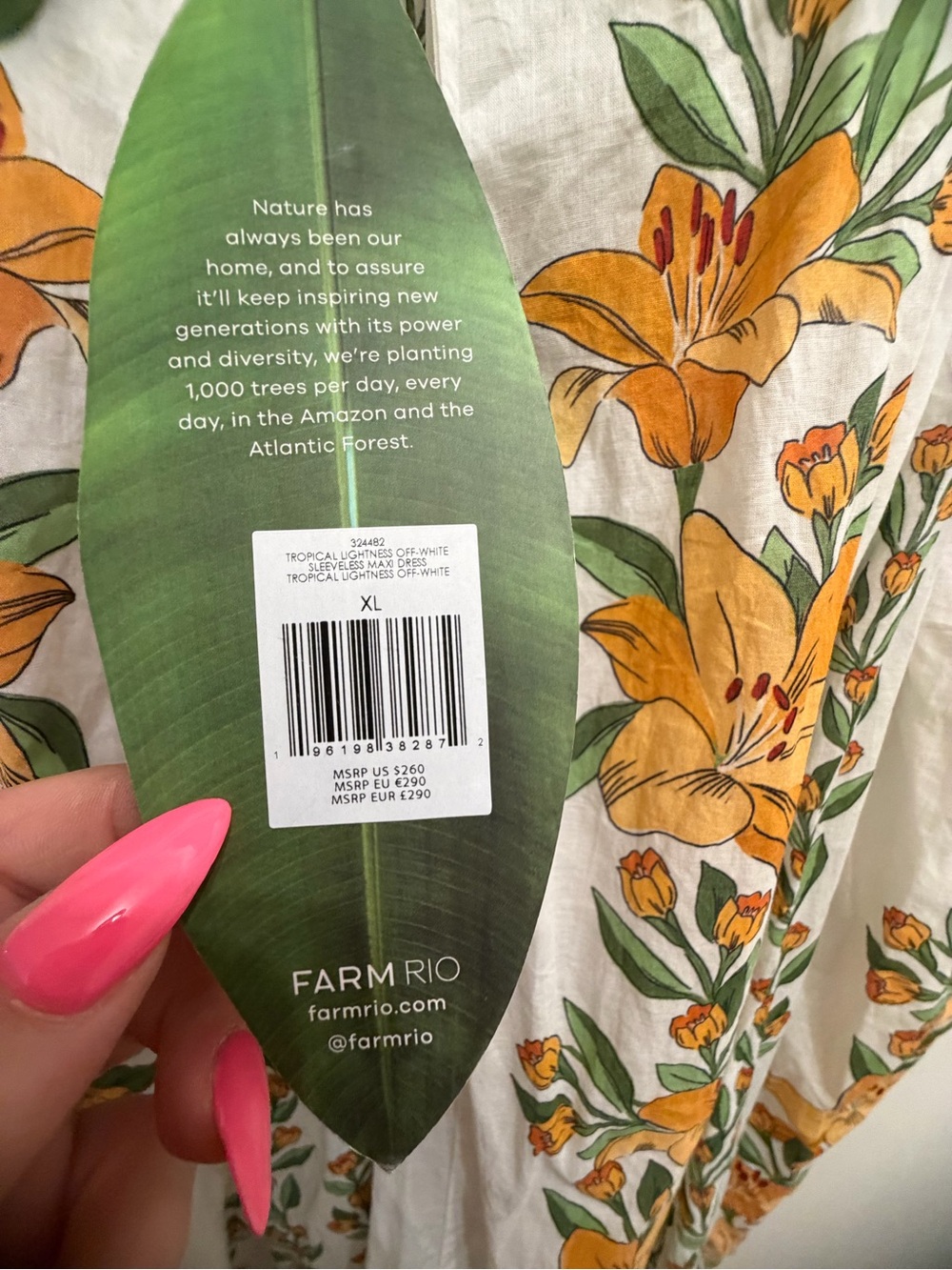 FARM Rio White Maxi Dress with Yellow Floral Print - Picture 5 of 9